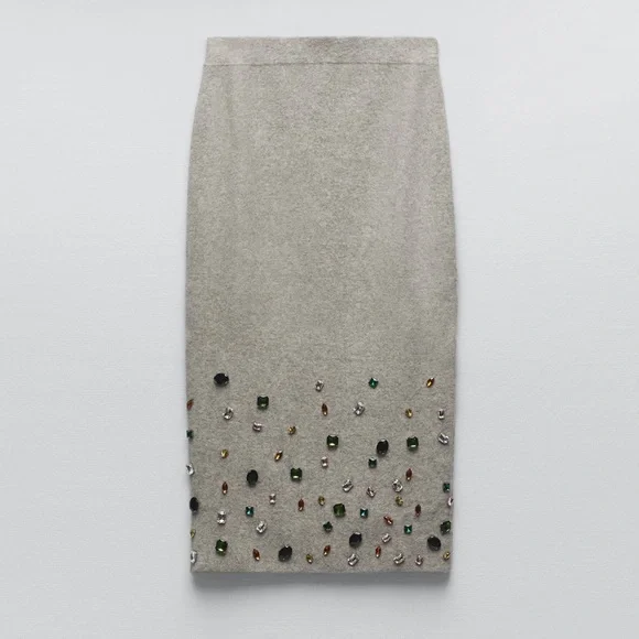 Zara Skirts Zara Beaded Knit Pencil Skirt Poshmark